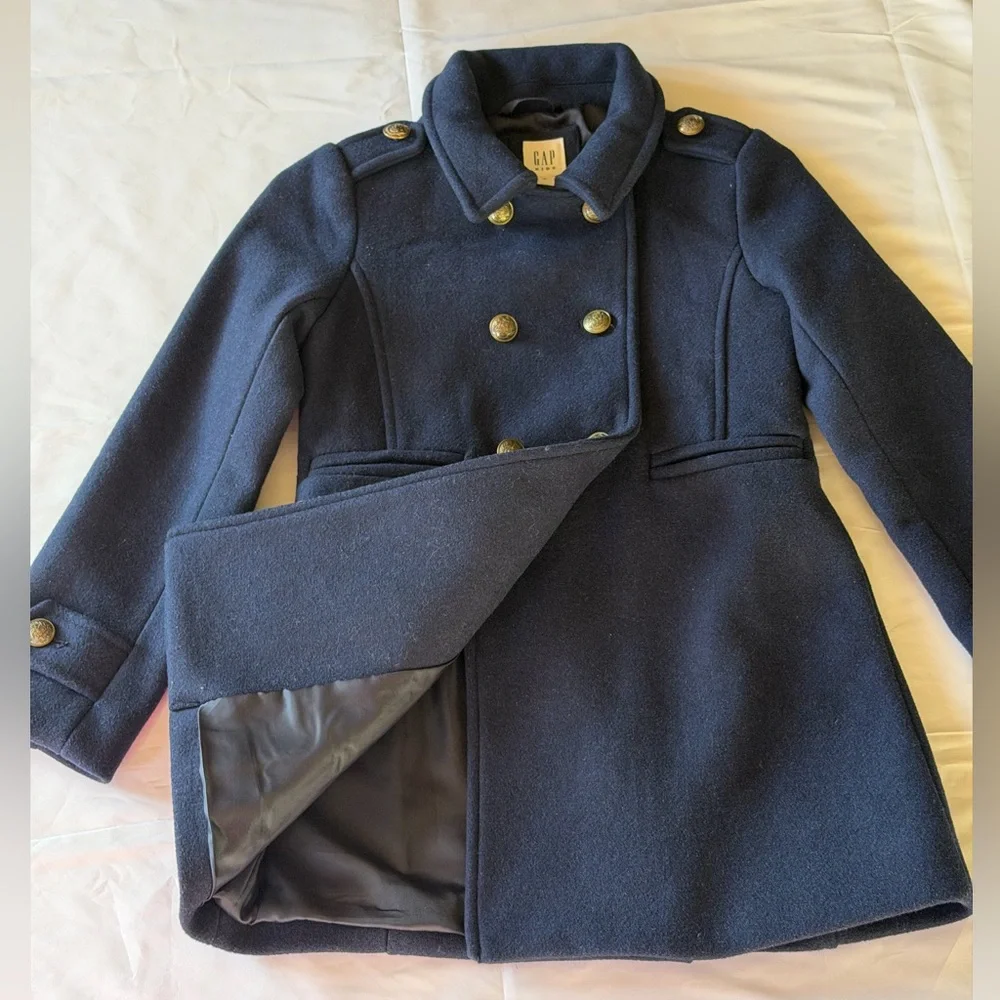 GAP Girls Navy Double-Breasted Wool Peacoat